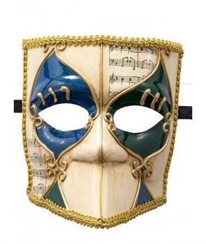 MASCHERA BAUTTA VENEZIANA NOTE MUSICALI