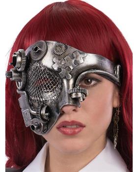 MASCHERA STEAMPUNKMEZZO VISO ARGENTO