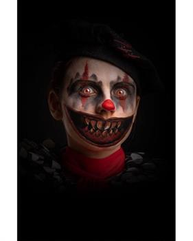 TATUAGGIO BOCCA CLOWN DENTI AGUZZI