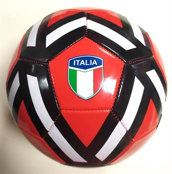 PALLONE CALCIO IN PVC ROSSO E NERO