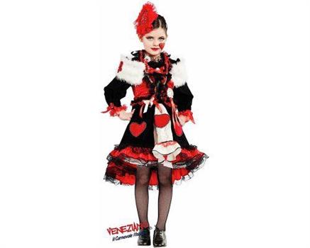 COSTUME REGINA DI CUORI LUSSO 8 ANNI