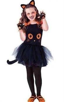 COSTUME TUTÙ NERO GATTINA TG 3-4 ANNI