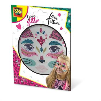 TATUAGGIO GLITTER VISO-GATTO