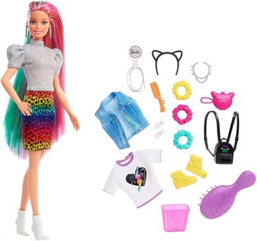 BARBIE CAPELLI LEOPARDATI ARCOBALENO