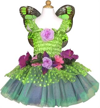 VESTITO FATA DEI FIORI VERDE TG 5-6 ANNI