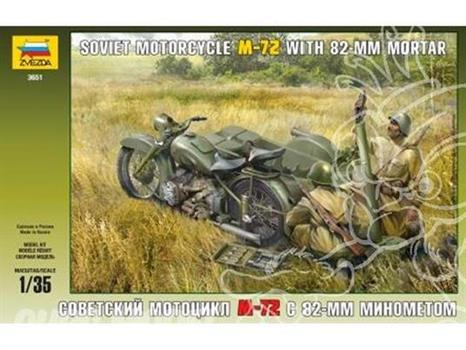 MOTOCICLETTA M-72 CON MORTAIO KIT 1/35