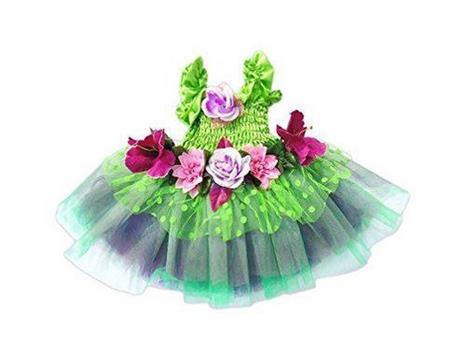 VESTITO FATA DEI FIORI VERDE TG 3-4 ANNI