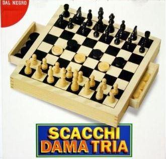 SCACCHI DAMA TRIA IN LEGNO